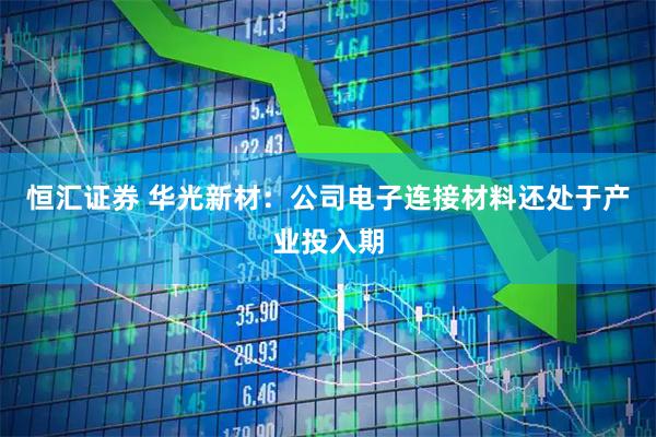 恒汇证券 华光新材：公司电子连接材料还处于产业投入期
