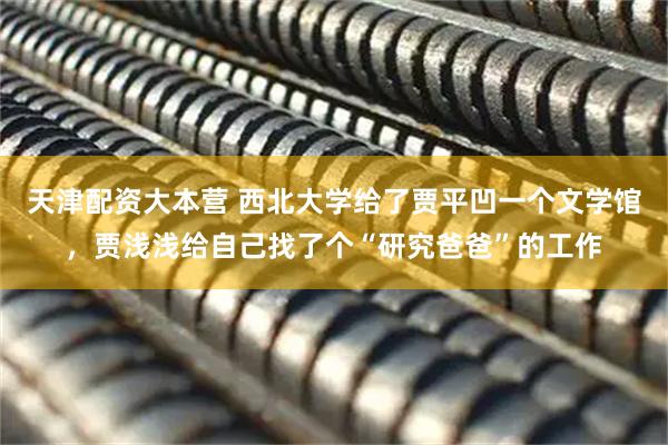 天津配资大本营 西北大学给了贾平凹一个文学馆，贾浅浅给自己找了个“研究爸爸”的工作